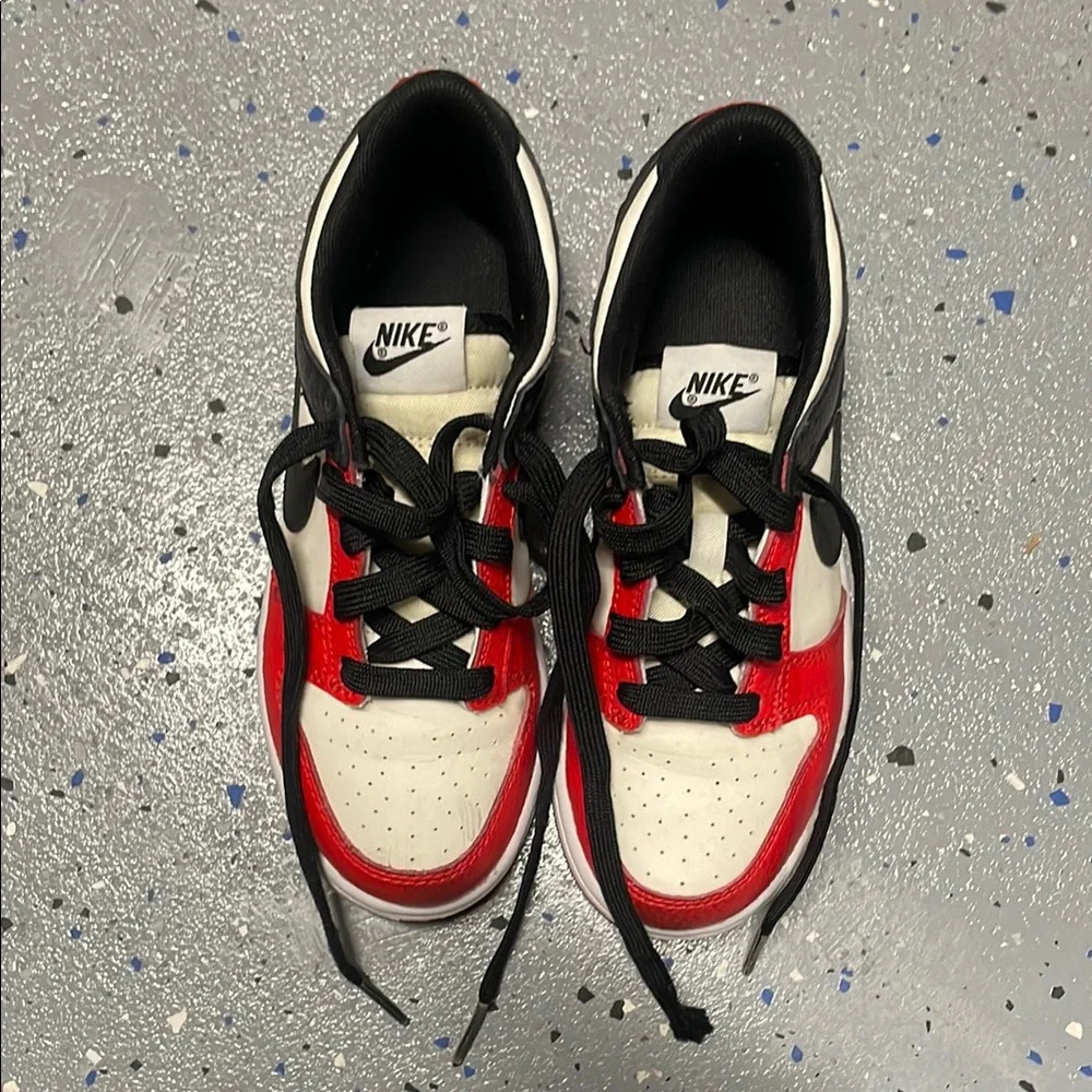 Nike Kids Sneakers in White, Red, and Black